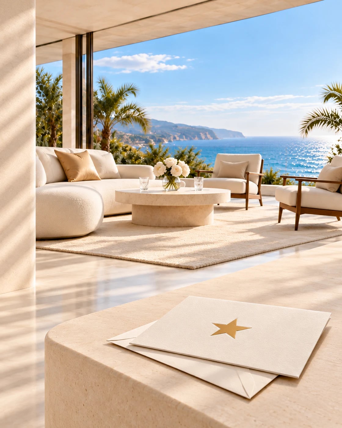 Celebrity Private: a personal invitation in a quiet room overlooking the sea.